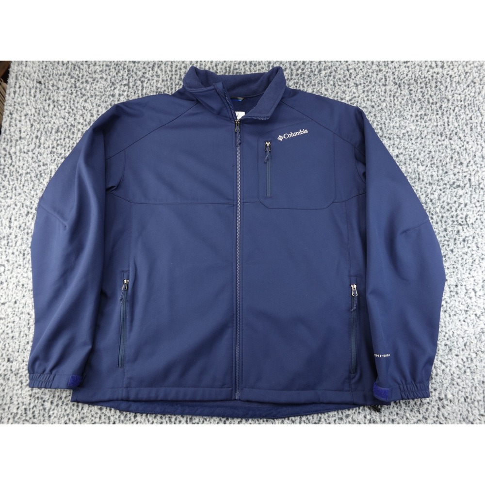 Columbia Softshell Jacket Mens XXL Navy Blue Good Omni-Shield WM6645